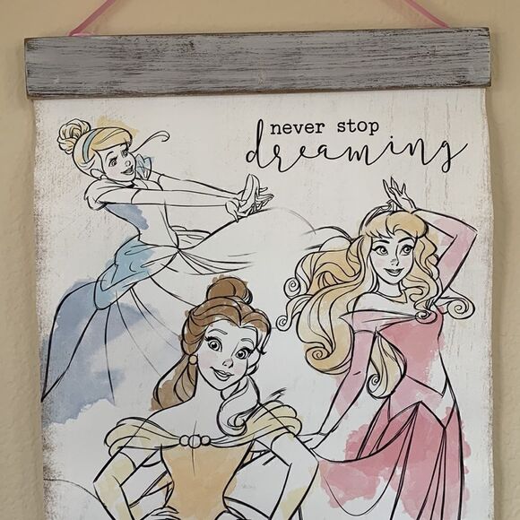 Disney Princesses Distressed wall canvas art Cinderella, Sleeping Beauty & Belle - Picture 2 of 4